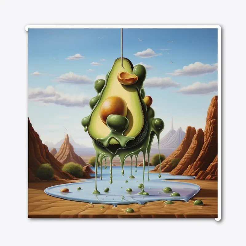 Avocado Reverie: Dalí's Celestial Whimsy